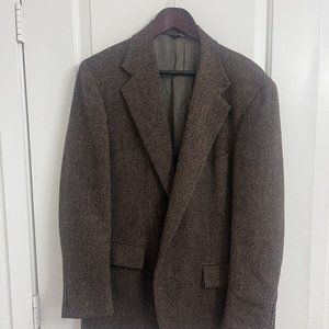 Ralph Lauren Men's Blazer Brown Herringbone Wool 2 Button Jacket Sport Coat 44R